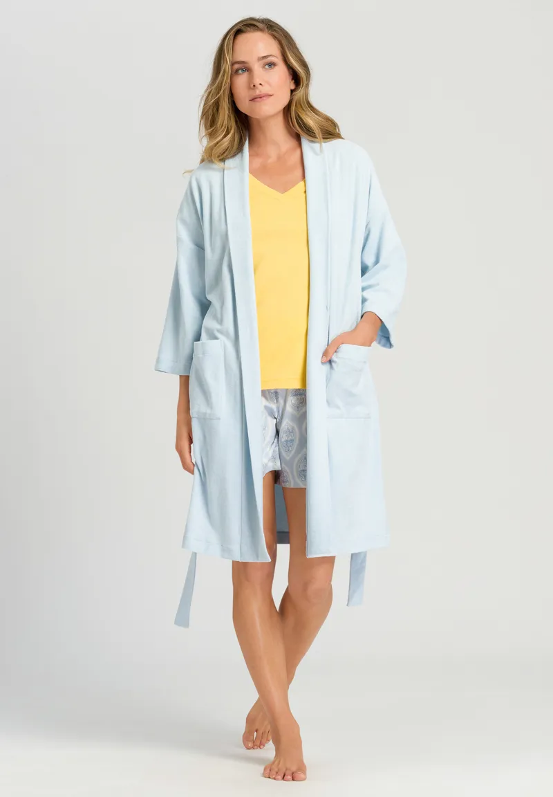 Hanro Sleep Robe in Misty Blue-4